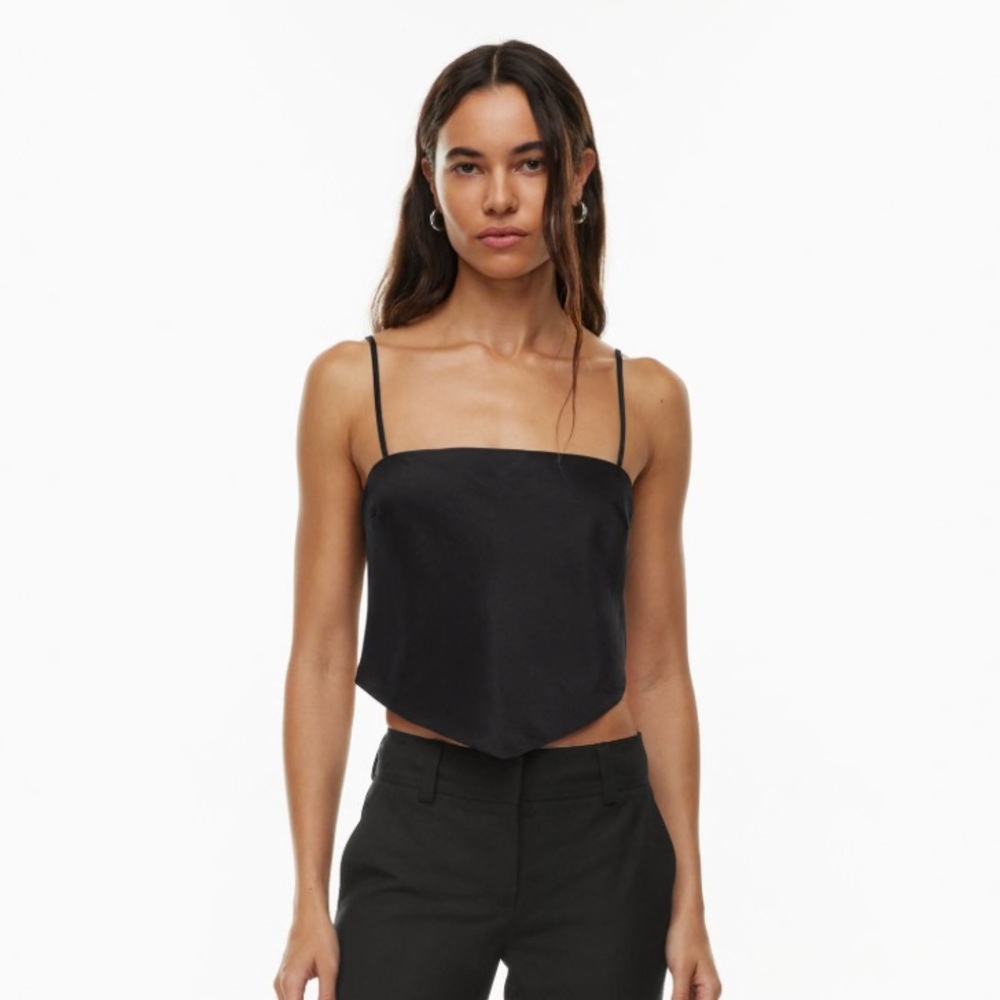 Aritzia Sunday Best Elektra Satin Cami NAVY